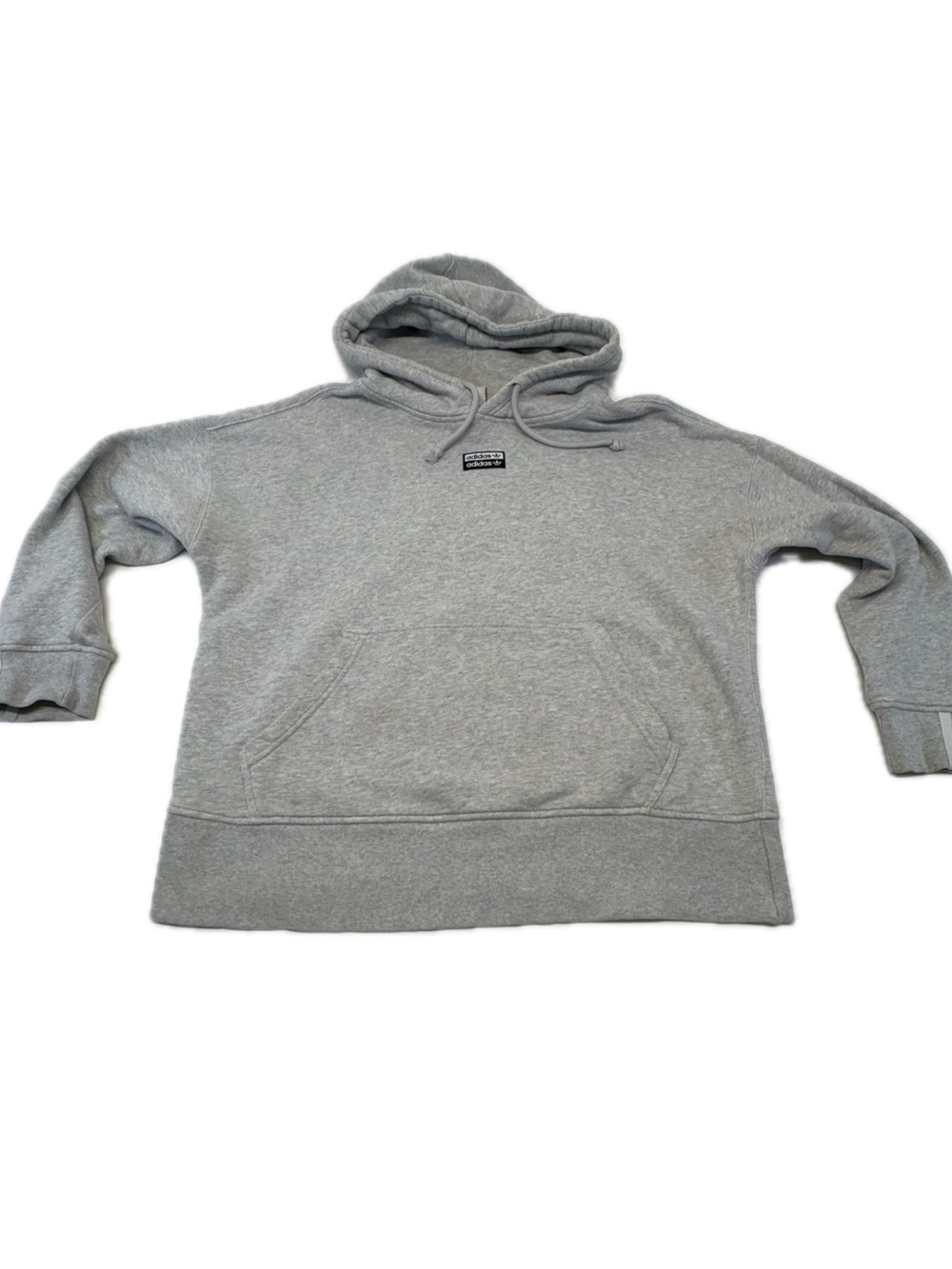 adidas Originals Vocal Double Logo Grey Oversized Slouchy Hoodie Womens M